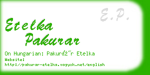 etelka pakurar business card